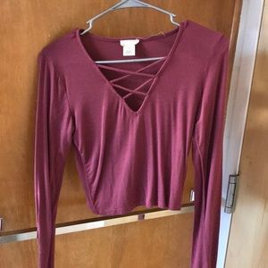 Maroon crop top!-NEVER WORN
